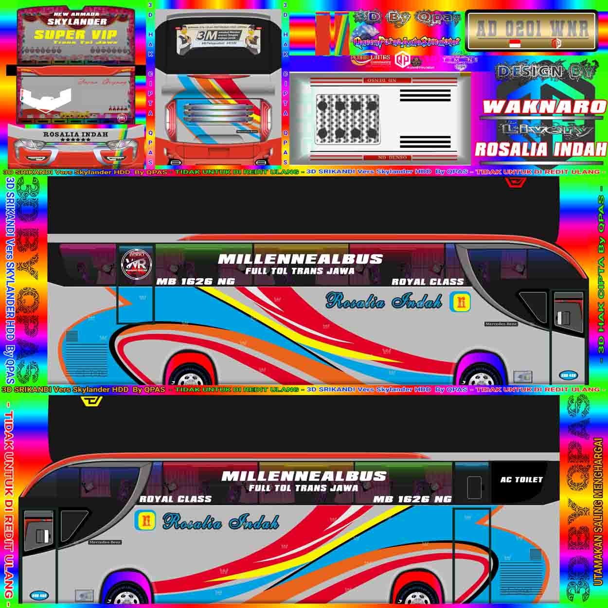 livery bussid rosalia indah srikandi shd