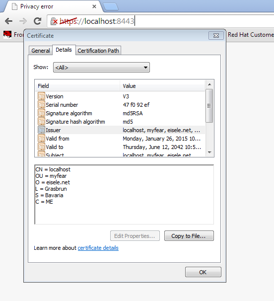 keystore and generate certificate signed a self 8 SSL WildFly with and Undertow
