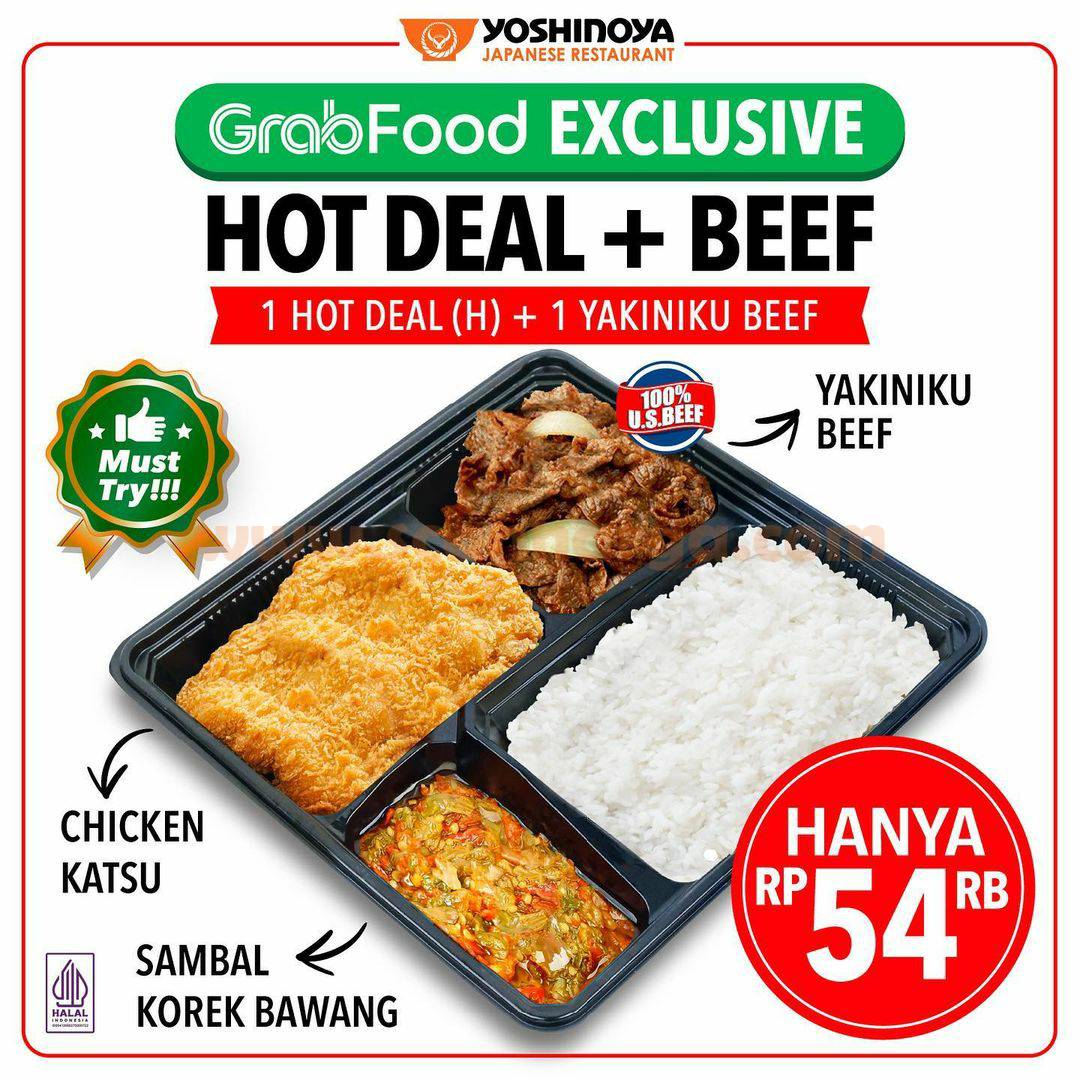 Promo YOSHINOYA GRABFOOD EXCLUSIVE HOT DEAL + BEEF Only 54K