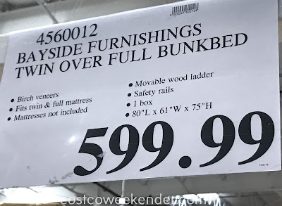Deal for the Bayside Furnishings Twin Over Full Bunk Bed at Costco
