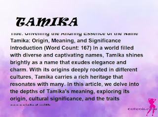 meaning of the name "TAMIKA"