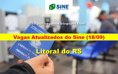 Vagas Atualizadas das Agências do Sine do Litoral do RS (18/09)