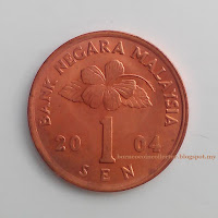 Coin Syiling Malaysia 1 sen 2004