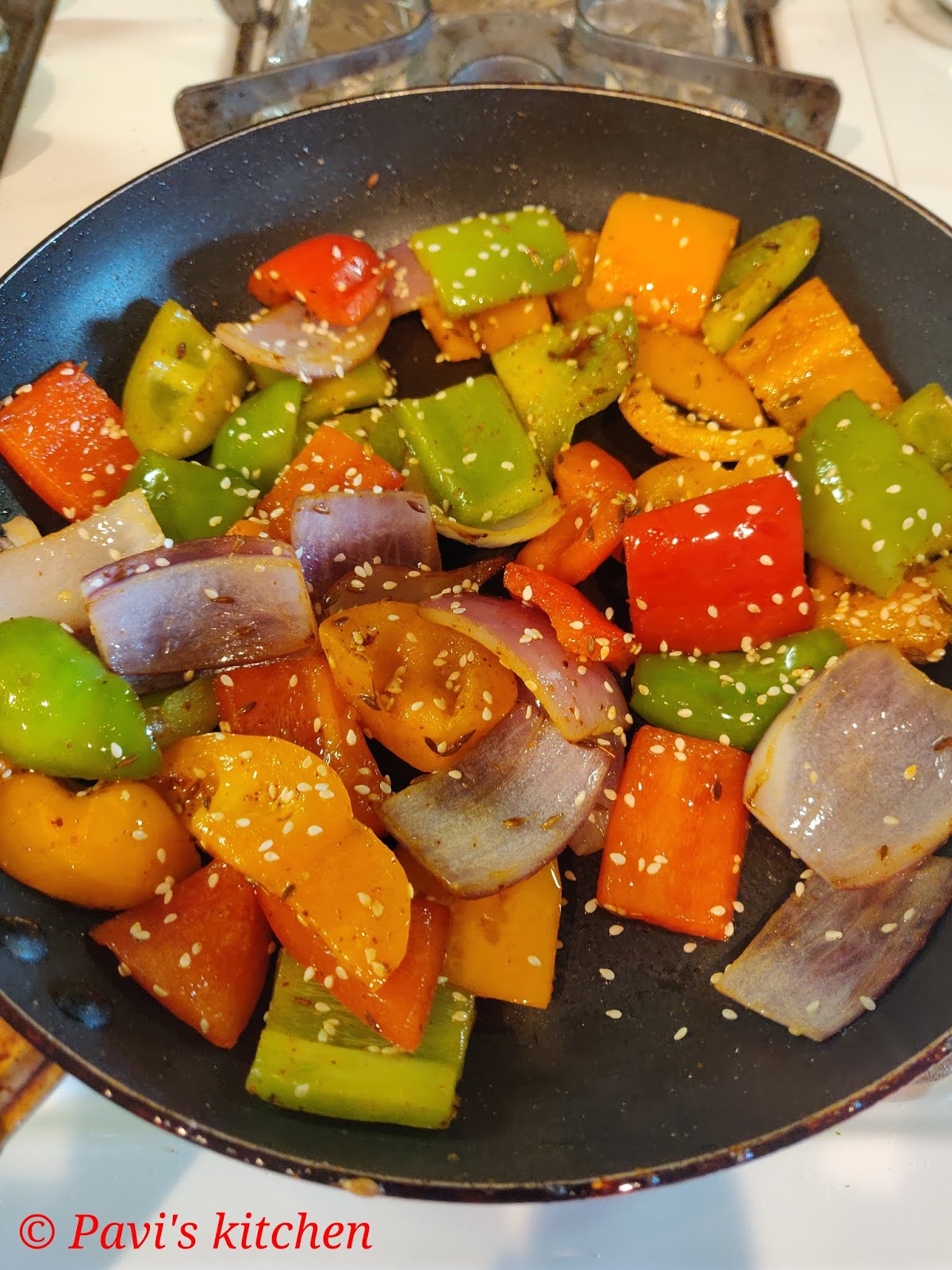 Grilled Bell Pepper Salad Recipe / Grilled Capsicum Salad Recipe