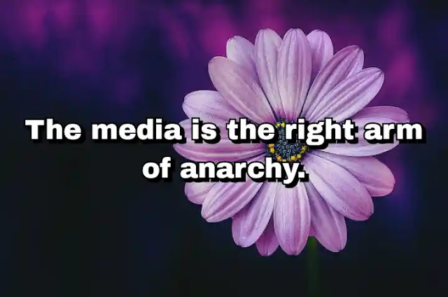 "The media is the right arm of anarchy." ~ Dan Brown