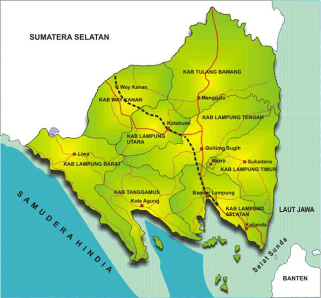 AMAZING INDONESIA  LAMPUNG  PROVINCE  MAP