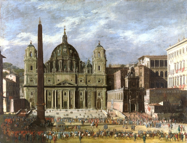 Viviano Codazzi: Exterior de San Pedro, Roma (Museo del Prado)