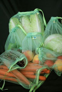 green mesh produce bag