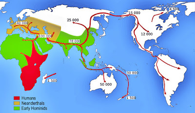 Human migration map