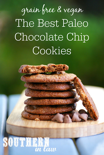 The Best Paleo Chocolate Chip Cookies Recipe - grain free, flourless, gluten free, vegan, egg free, dairy free, sugar free, clean eating recipe, nut free option, healthy, simple, easy