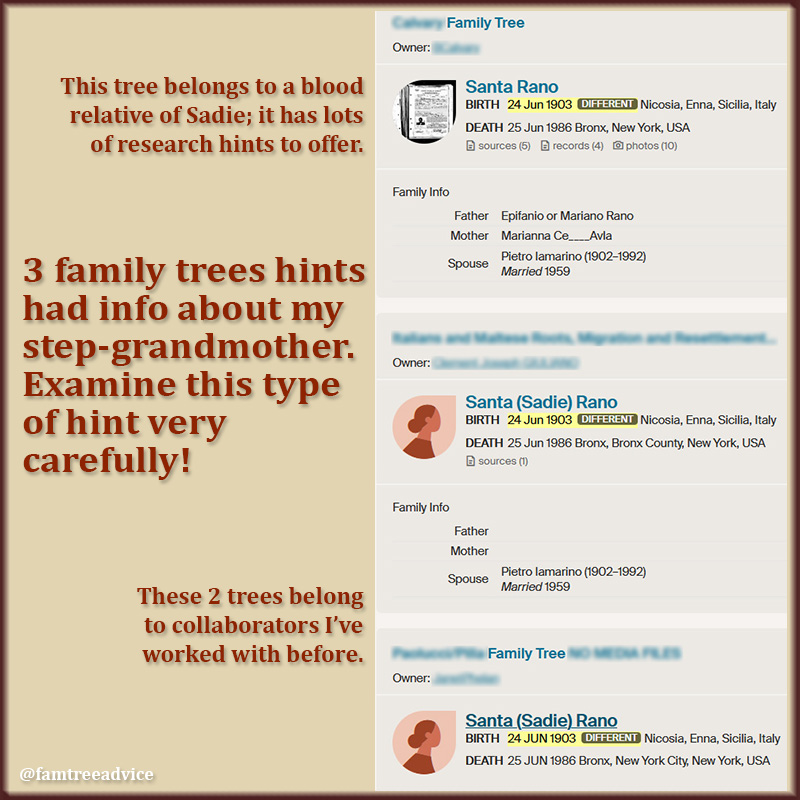 A family tree can be a valid hint, but don't accept it. Think of it as your homework assignment.