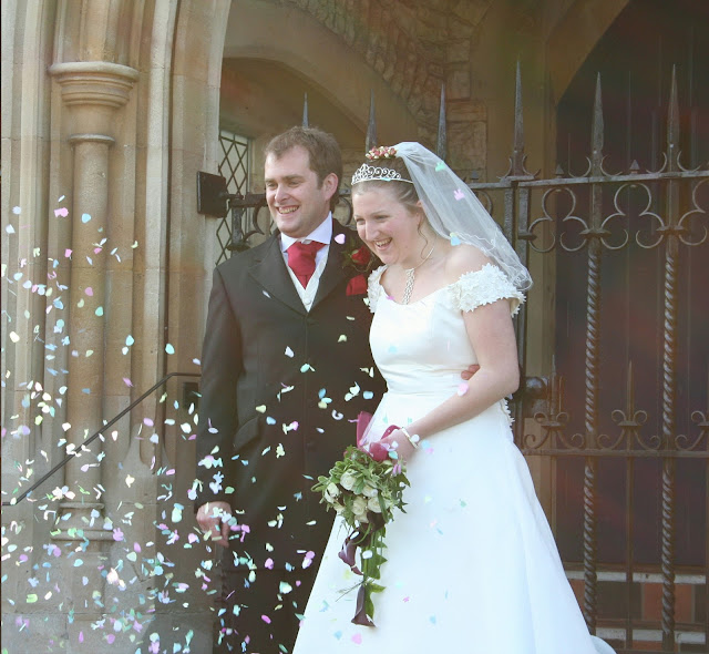 Duck and Andrew on their wedding day