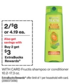 Garnier Fructis Shampoo CVS Deal 9/10-9/16