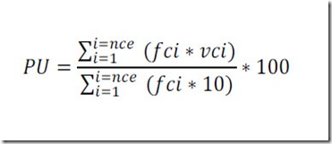 Fórmula matemática para calcular el valor porcental de usabilidad de un sitio web