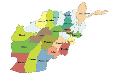 Mapa de Afganistán Mapa Región