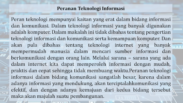 Peranan Teknologi Informasi