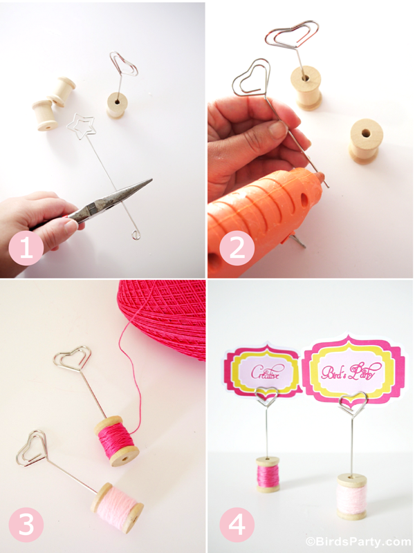 DIY Cotton Reel Place-Card Holders - Party Ideas