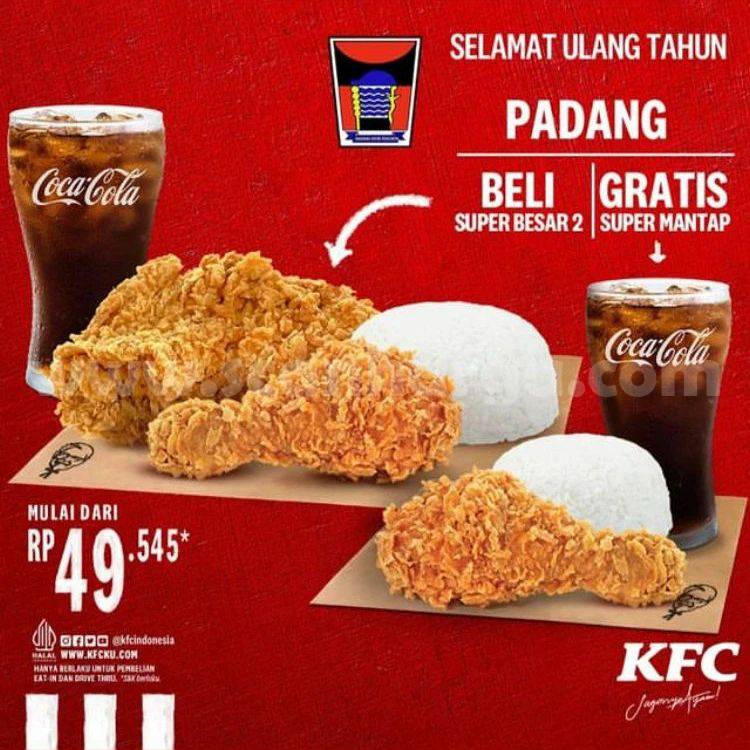 Promo KFC HUT Kota PADANG! BELI Paket Super Besar 2 GRATIS Super Mantap