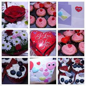 cakes, balloons, flowers