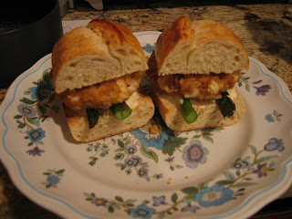 Fish Cake Sandwich with Roasted Asparagus and Saffron Aioli