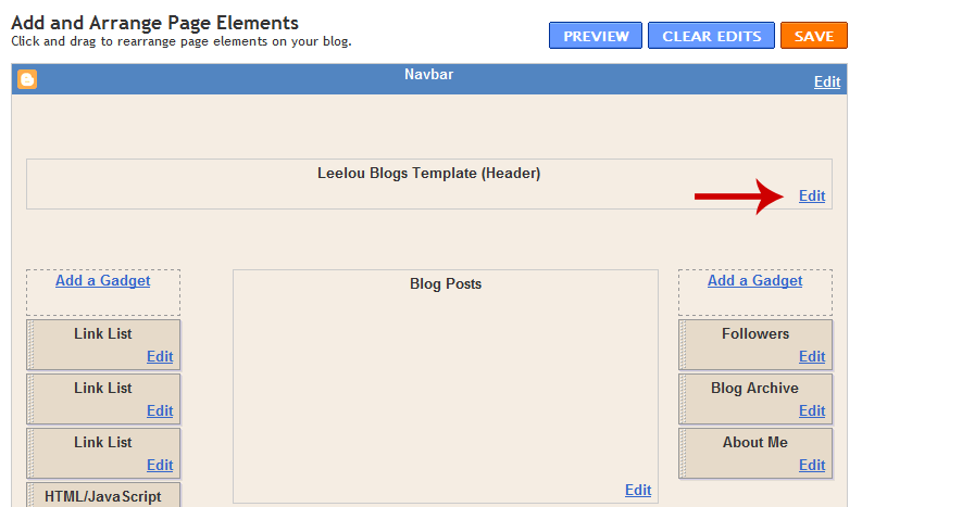 header for blogspot. Get the matching log header: