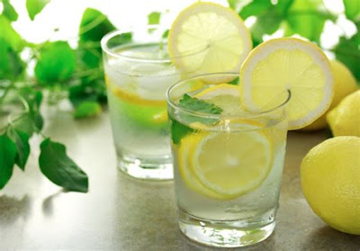 water, lemon