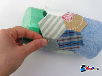 riciclo plastica per porta penne patchwork 