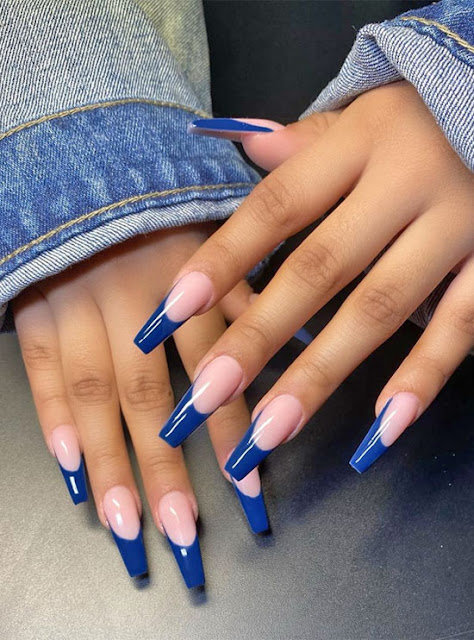 How to Achieve Blue French Tip Nails