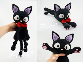 Krawka: Jiji the black cat pattern by Krawka - Kiki delivery service, witch, halloween  