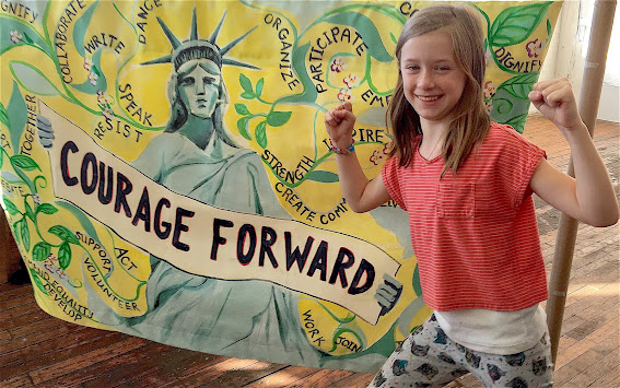 ARRT! COURAGE FORWARD BANNER : Portrait of Avery Mary Becker Weiss