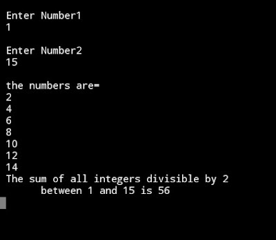 C program that print sum of all integers divisible by 2 between given two numbers - My CS Tutorial