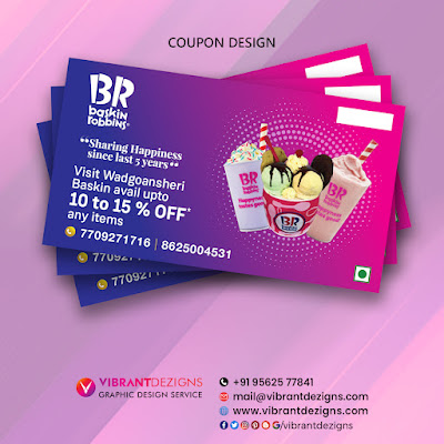 Coupon Design baskin robins, coupon design for ice cream shop, coupon design-graphic design