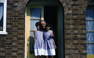 Charles with Moody family girls in Romford, England - August 27, 1961