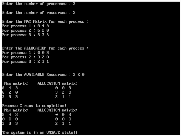 Bankers algorithm in c with example