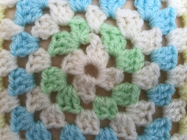 Giant granny square close up