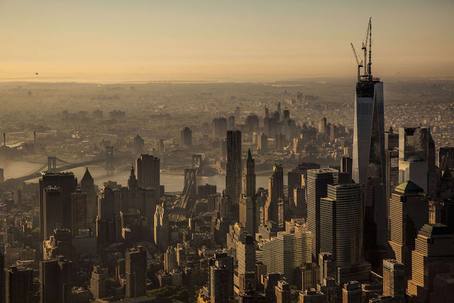 Lower Manhattan and topped out 1WTC