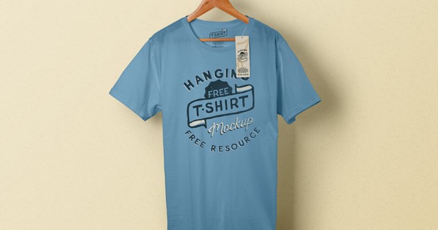 T-Shirt Hanging on Hanger Mockup