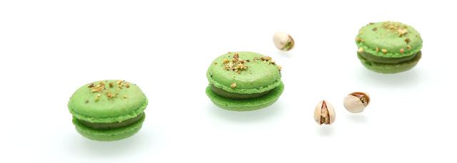 Macarons à la pistache et à la vanille