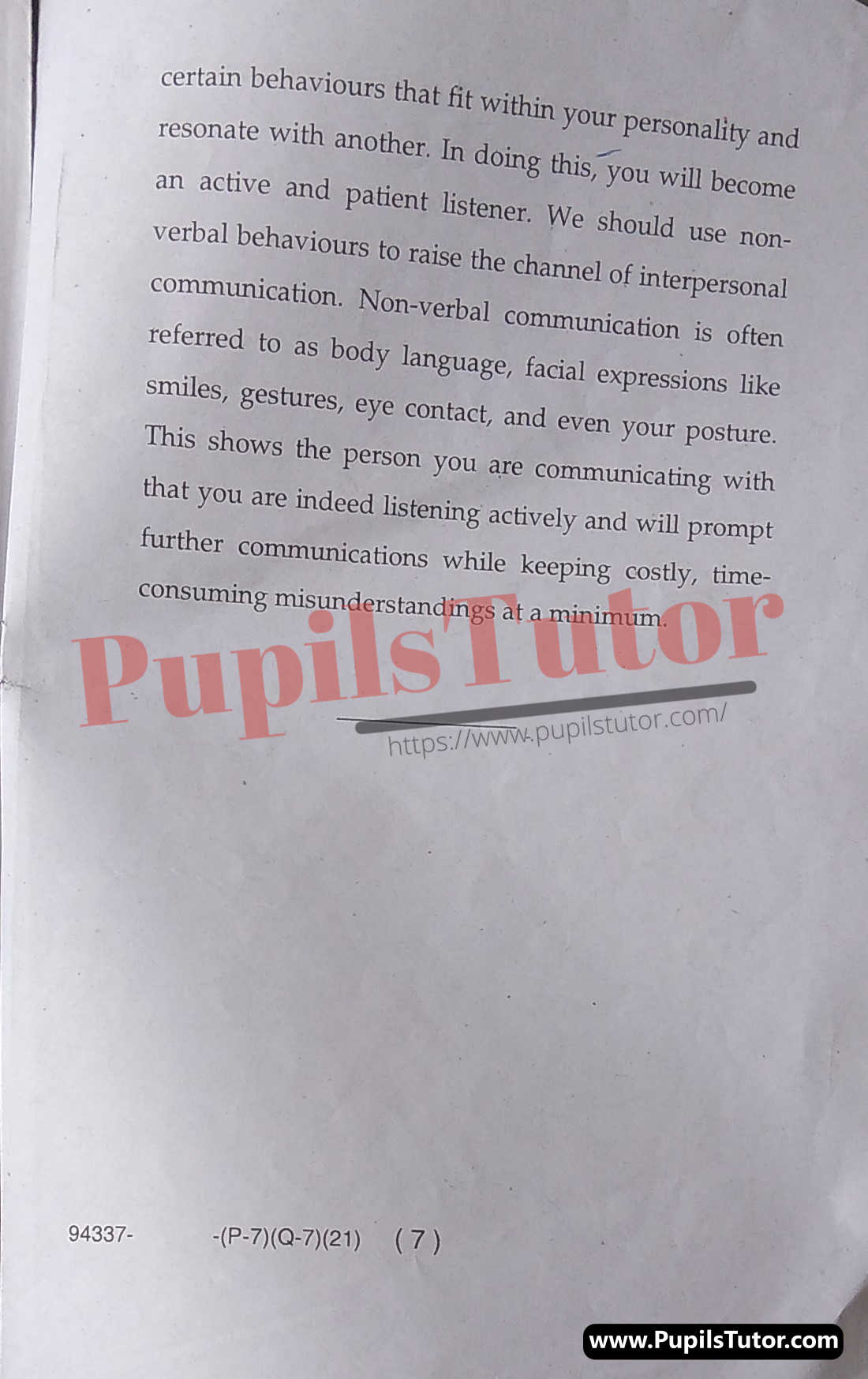 MDU Rohtak BA Pass Course And Honors Scheme 5th Semester English Question Paper Pattern 2021 (Page 7)