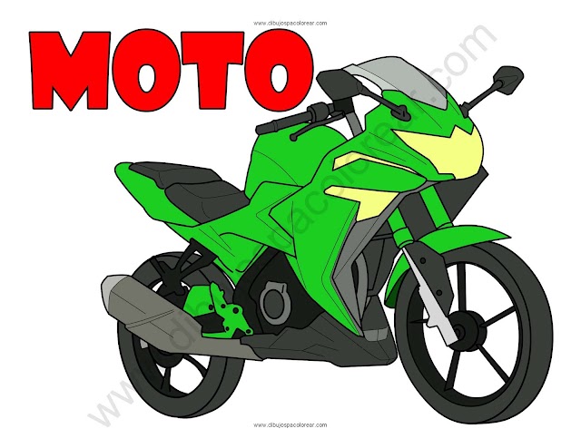 Moto dibujo a color y para colorear