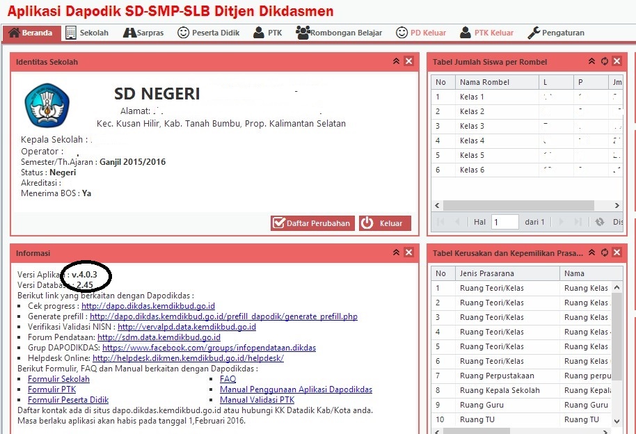 Dapodikdas Sudah Update V.4.0.3