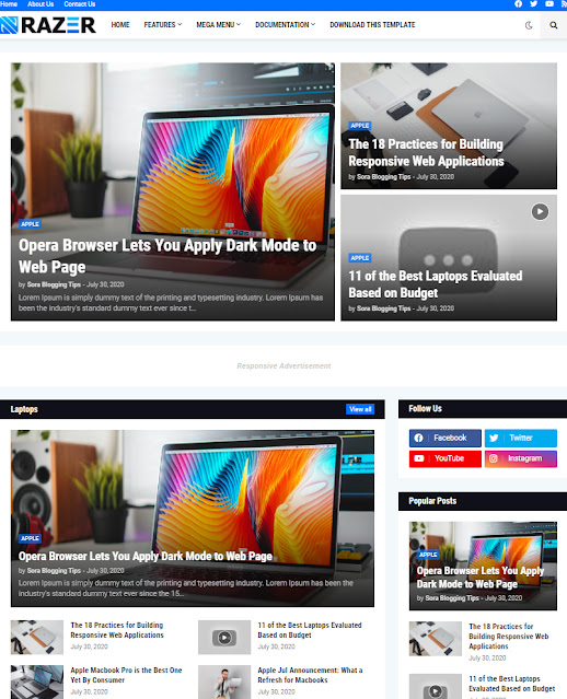 Razer Blogger Template free