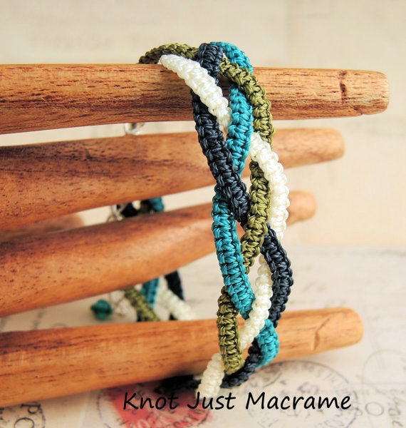 Braids in Micro Macrame bracelet class by Sherri Stokey.