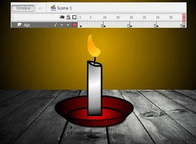 Tutorial Cara Membuat  Animasi Api Lilin Sederhana dengan Macromedia Flash 8