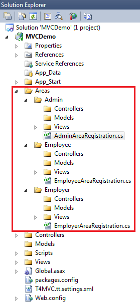 Areas in mvc