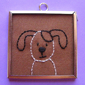 cute mutt dog embroidered