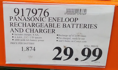 Deal for the Panasonic Eneloop Rechargeable Batteries and Charger Model BQ-CC17 at Costco