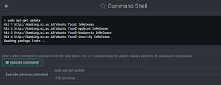 sudo apt-get update di Command shell webmin