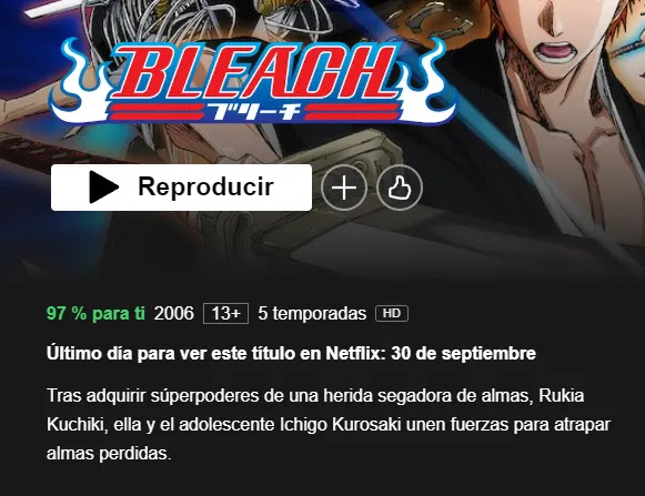 Bleach está sendo removido das plataformas de streaming