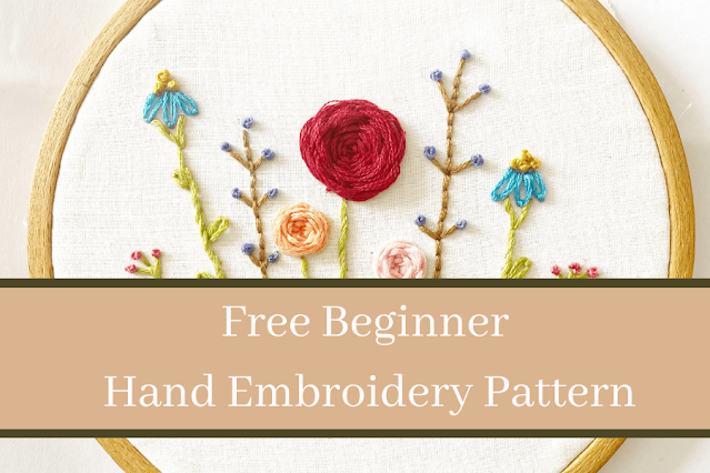 Beginner Floral Hand Embroidery Pattern